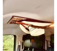 Generico Western PU Leather Visor Organizer, Vintage Hat Storage with Multi-Pocket Net Zipper, Faux Fur Magnetic Sunshade Storage Bag Universal Auto Interior Accessory for Car Truck SUV Van