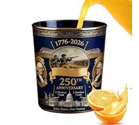 Generico Whiskey Glasses - America 250th Celebration | Cocktail Wine Glassware Premium Clear Drinking Glass Set for Men, Collectors Party, Home, Bar or Restaurant Use