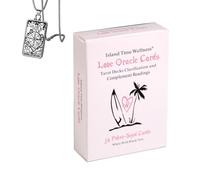 Generico White Island Time Wellness Love Oracle Cards - Pocket Edition, cartoncino, ideale per principianti, include carte e collana