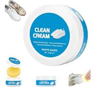 Generico White Shoe Cleaner Cream,Multipurpose No-Wash Solid Cleaning Paste with Sponge,Portable Cleaning Cream White Shoes Cleaner for Shoes (1PCS)