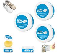 Generico White Shoe Cleaner Cream,Multipurpose No-Wash Solid Cleaning Paste with Sponge,Portable Cleaning Cream White Shoes Cleaner for Shoes (3PCS)
