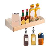 Generico Wide Floating Shelves Wall Mount, Rustic Display Shelf Wine Bottle Rack, 12.01x5.12x2.17 inches Adorable Wooden Seasoning Organizer for Bathroom Kitchen Living Room