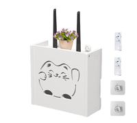 Genérico WiFi Router Shelf - WiFi Router Storage Box | Router Rack Desktop Storage Box | Space-Saving Router Organizer Box for TV Set-Top Boxes Fortune Cat Router Hider Box for Wall