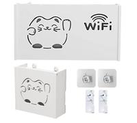 Generico WiFi Router Storage Box - Wall Mounted Organizer Rack, No Drill Installation Holder Shelf, Cable Management Conceal Case For Router Modem settopbox Remote Control Storage Home Living Room