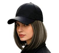 Generico Wig Hat - 28x15cm Breathable Baseball cap Wig, Realistic Short Wavy Bob Hair Baseball Hat Comfortable Sun Protection Wigs cap Style for Daily Wear Sports Outdoor Activities
