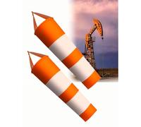 Generico Wind Direction Bag, Waterproof Weather Vane, Rip-Stop Oxford Cloth, Heavy-Duty Wind Measurement Flag, for Oilfield/Chemical(Orange-Milk,4.9ft)