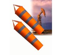 Generico Wind Direction Bag, Waterproof Weather Vane, Rip-Stop Oxford Cloth, Heavy-Duty Wind Measurement Flag, for Oilfield/Chemical(Orange,3.3ft)