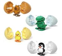 Generico Wind-Up Surprise Eggs,Creative Easter Animal Bounce Eggs,Easter’s Latest Gift Wind-Up Animal Hatching Surprise Egg,Easter Hatching Party Supplies,Cute Eggshells Open Clockwork Eggs (4PCS)