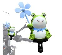 Generico Windmill Frog Cycle Decor - 2.76 inch Fun Handlebar Accessory | Resin Kids Bike Charm - Portable Decorative Windmill Frog Strap or Stand for Cycling Electric Cars Home Indoor Outdoor Use