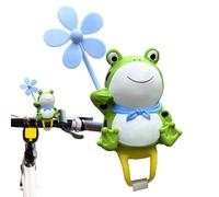 Generico Windmill Frog Handlebar Ornament Resin Cartoon Bicycle Decor 2.76x1.57in Stand Style Accessory for Cycles Electric Cars Scooters Motorbikes Fun Riding Decoration Gift for Children Adults