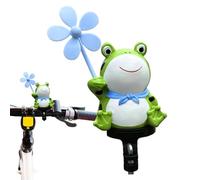 Generico Windmill Frog Handlebar Ornament Resin Cartoon Bicycle Decor | 2.76x1.57in Stand Style Accessory for Cycles Electric Cars Scooters Motorbikes Fun Riding Decoration Gift for Children Adults
