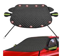 Generico Windshield Cover for Ice And Snow - all-Weather Winter Frost Protector | Magnetic Edge Security Guard with Mirror Covers & Windproof Straps for Heavy-Duty Trucks, SUVs And Sedans