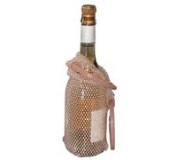 Generico Wine Bag - Rhinestone Mesh Bottle Pouch With Handle, Elegant Wine Carrier, Decorative Gift Bag, Reusable Bottle Holder, Portable Storage, Stylish Party Accessory, Champagne And Tote, Carryi