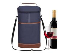 Generico Wine Bottle Bag - 2 Bottle Insulated Leakproof Carrier Tote | Portable Wine Case With Shoulder Strap For Hiking, Camping & Picnics, Padded Travel Cooler For Men & Women