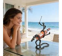 Genérico Wine Bottle Rack Display Stand - Iron Art Non-Slip Wine Holder, Rustic Tabletop Organizer For Home, Kitchen, Dining Room, Pantry, Bar, Office, Restaurant, Party, Elegant Storage Decor