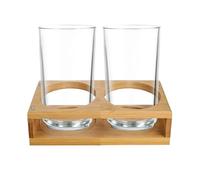 Generico Wine Glass Holder, Beer and Wine Cup, 10.63x3.54x1.97inches, 2-Hole Serving Tray, Seasoning Jar Organizer, Medium Size, Black, 1 Piece, Kitchen, Bedroom, Apartment, Club, Party