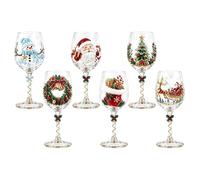 Generico Wine Glass - Stained Christmas Holiday Festive Champagne Glassware