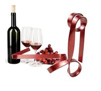 Generico Wine Stand, Suspended Elegant Wine Holder, Modern Metal Ribbon Shape Organizer, Stylish with Space-Saving Liquor and Whiskey Bar Decor for Housewarming, Red Gold Black