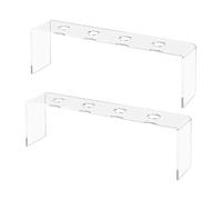 Generico Wine Stopper Display, Acrylic Shelf Organizer Rack, 2-Piece Clear Anti-Slip Tiered Stand with 4 Slots for Desk Kitchen Counter Bookshelf Storage Presents Home Bar Men Collectors