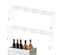 Generico Wine Stopper Display Stand - Acrylic Wine Cork Display | 2-Piece Clear Tier Organizer | Anti-Slip 4-Slot Rack for Kitchen Bookshelf Desk Men Home