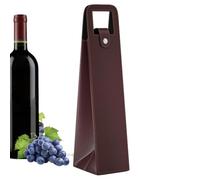Generico Wine Tote Bag - Reusable PU Leather Single Bottle Carrier Gift Bag