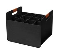 Generico Wine Tote, Wine Carrier, Drink Bag, Foldable Felt Design, Reusable 12-Bottle Storage, Ideal for Travel, Picnics, Parties, 14.57x12.6x8.66 Inches, Black Color, 1 Piece