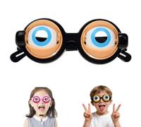 Generico Winking Glasses, Funny Winking Kinetic Crazy Eyes Blinking Glasses, Kids Pull-String Blinking Glass with Manual Blink Action (Black)