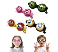 Generico Winking Glasses, Funny Winking Kinetic Crazy Eyes Blinking Glasses, Kids Pull-String Blinking Glass with Manual Blink Action (4pcs)
