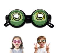 Generico Winking Glasses, Funny Winking Kinetic Crazy Eyes Blinking Glasses, Kids Pull-String Blinking Glass with Manual Blink Action (Green)
