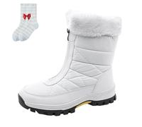 Generico Winter Boots for Women Waterproof, Non-Slip Thermal Snow Boots with Fleece Lining for Skiing Hiking & Winter Walking (White,39)