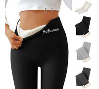 Generico Winter Leggings for Women, Women's Soft Cloud Fleece Leggings, Thickening Warm Legging with Fleece Socks, Plush And Elastic (Black,XXL)