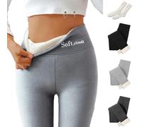 Generico Winter Leggings for Women, Women's Soft Cloud Fleece Leggings, Thickening Warm Legging with Fleece Socks, Plush And Elastic (Light Gray,L)