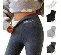 Generico Winter Leggings for Women, Women's Soft Cloud Fleece Leggings, Thickening Warm Legging with Fleece Socks, Plush And Elastic (Gray,XL)
