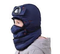 Generico Winter Thermal Hat with Glasses, Winter Windproof Face Mask with Goggles, Winters Trapper Hat with Goggles (Children's Blue)