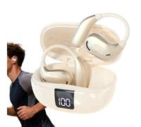 Generico Wireless Earbuds - Noise Cancelling with Battery Display | Abs Clip on Ear Buds, Open Headphones for Office Travel Sports Running Gym School Outdoor Use for Men Women