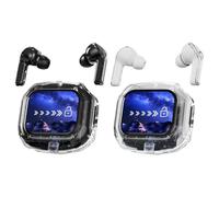 Generico Wireless Earbuds, Portable Touchscreen Earphones,Heavy Duty Wireless Noise Cancelling Earbuds With Multifunctional LED Touch Screen, Sturdy Material, Black, White