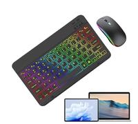 Generico Wireless Keyboard and Backlit, 7 Colors Key Board with 2 Light Modes, Slim Portable Computer Keyboards, for School, Office, Business & Game, for Efficient Typing