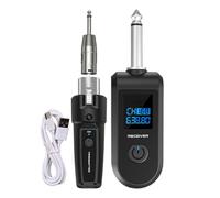 Generico Wireless Microphone Transmitter, 10-Channel Receiver, Audio Adapter, Rechargeable System, 30-50m Transmission High-Fidelity Sound, Compatibility for Mixer Electric Guitar