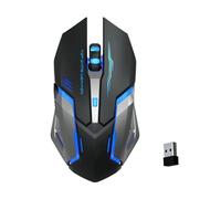 Generico Wireless Mouse - Large ≥120mm, Rechargeable PC Mouse, RGB LED Light | Ergonomic Computer Mouses With 6 Buttons, 1600DPI, USB Connection, Silent, Laptop And Desktop Use