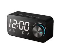 Generico Wireless Speaker Alarm Clock - HD Mirror Display & Touch Control | High-Grade Sound Quality For Bedside Nightstand & Home Office, Modern Digital Desktop Clock For Kids Room & Bedrooms, Black