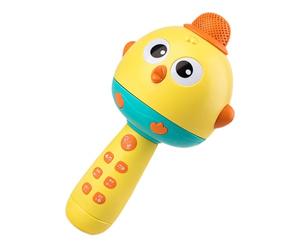 Generico Wireless Toy Microphone, Chicken Shape, 4.41x4.06x8.15 Inches Kids Microphone with LED Light, Rechargeable Voice Changer with Fun Features, Party Toy for Boys and Girls