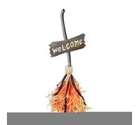 Generico Witch Broom, Halloween Decoration Moving Witch Broom, Artificial Props Home Decorations for Living Fireplace Escape Room Haunted House Party Garden Porch Yard 26x26x72cm