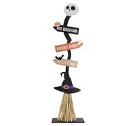 Generico Witch Broom, Wooden Witches Broom Sign, 43.31x12in Halloween Room Decor, Rustic Wall Hanging, Portable Entry Signage for Indoor, Outdoor, Porch, Front Door, Lawn, Garden, Livingroom, Bedroom