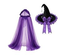 Generico Witch Cape For Women, Lightweight Lace Halloween Cosplay Cape