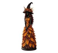 Generico Witch Figurine Resin Seasonal Leaves Gown Table Centerpiece