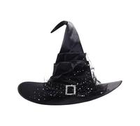 Generico Witch Hat, Adult Women Costume Hat, Adjustable Fit, Timeless Classic Look, 22.83 inches, Cosplay, Halloween, Carnival, Party, Indoor Decor, Outdoor Yard, Porch, Black/Green