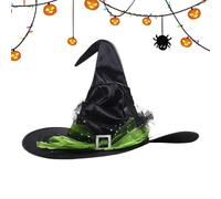 Genérico Witch Hat - Fabric, 45 x 45 cm con 58 cm Fit, Hat High-Temp Resistant | Flessibile Elastic Band Cosplay Carnival Party Accessory, Witch Cap For Halloween Porch Yard Decoration Use