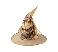 Generico Witch Hat, Halloween Hat, Lightweight Design, Soft Comfortable Fit, Scarecrow Cosplay Costume Prop for Rural and Farm Theme Theme Events, Photo Shoots, 17 Inches, Brown,1 Piece