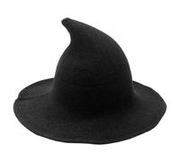 Generico Witch Hat, Halloween Knitted Wide Brim Headwear, 22.05x22.83 Inches Breathable Cosplay Costume Accessory to Women, Adult Party Hat for Masquerade, Stage Performance, Holiday Photography