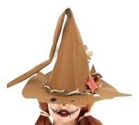 Generico Witch Hat, Halloween Wide Brim Design with Maple Leaves, Elegant Cosplay Headwear for Costume Parties, Ladies, Adults, Photography, Stage Performances, Haunted House, Masquerade Events